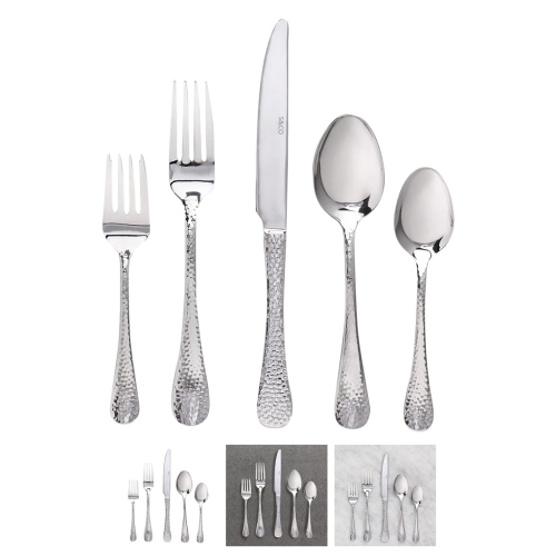 Bebelelo 60PC Stainless Steel Flatware Cutlery Set for Home Kitchen, Chicago