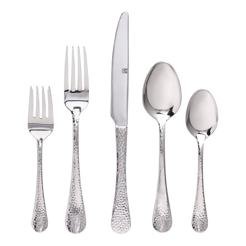 Bebelelo 20PC Hammered Stainless Steel Flatware Cutlery Set, Polaris