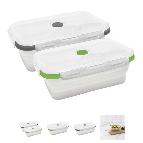 BELelo – Ensemble de 2 contenants en silicone Zero pour aliments, boîte à lunch, 800 ml