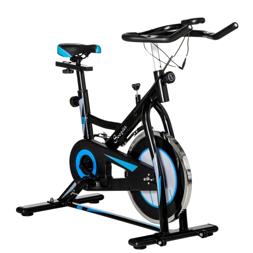 Vélo stationnaire d’intérieur, coussin de siège confortable réglable et poignées Multi-Grip de Soozier, vélo d’entraînement cardio à roue d’inertie d