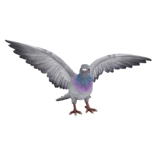 HI-LINE GIFT LTD  Pigeon With Coloured Neck Garden Statue In Grey