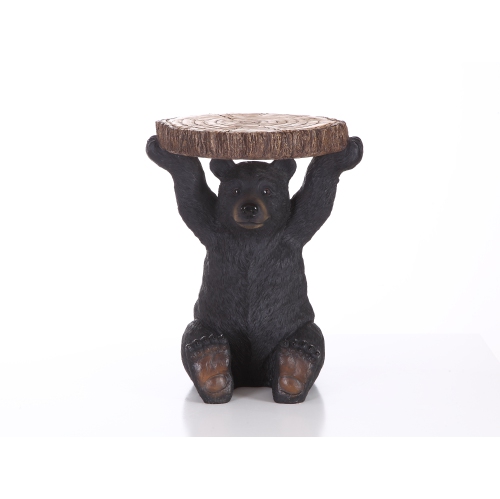 HI-LINE GIFT LTD  Sittingblack Bear Plant Stand Garden Statue