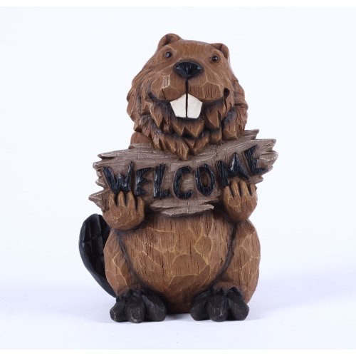 HI-LINE GIFT LTD  Beaver Holding A Welcome Sign