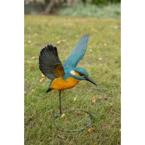 Hi-Line Gift Ltd Flying-Off Kingfisher Garden Statue