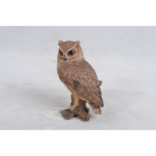 Hi-Line Gift Ltd Small Screech Owl On Stump