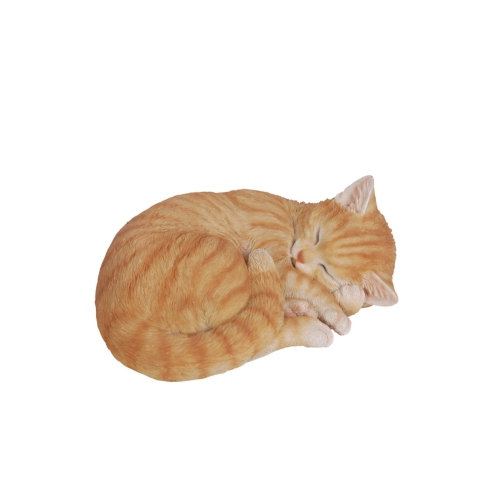 HI-LINE GIFT LTD  Tabby Cat Sleeping Lying Down In Orange