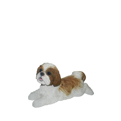 Hi-Line Gift Ltd Shih Tzu Lying Down - Brown/White