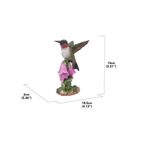 Hi-Line Gift Ltd Hummingbird On Foxglove Garden Statue