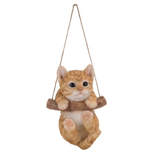HI-LINE GIFT LTD  Hanging Tabby Kitten Garden Statue
