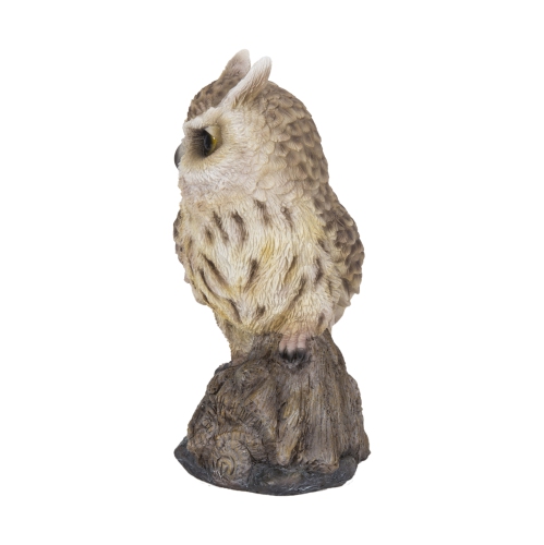 Hi-Line Gift Ltd Motion Activated Singing Long Eared Owlet Standing On Stump