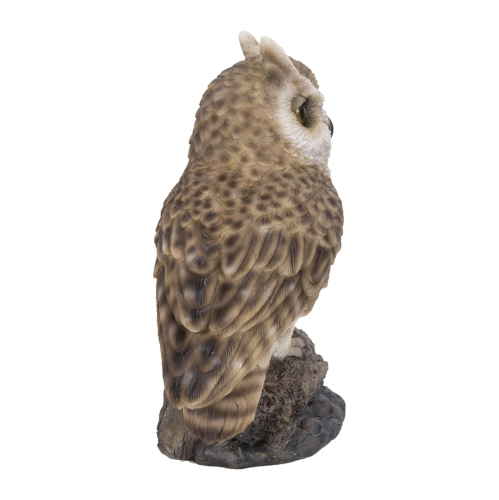 Hi-Line Gift Ltd Motion Activated Singing Long Eared Owlet Standing On Stump