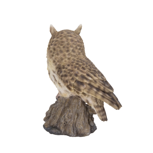 Hi-Line Gift Ltd Motion Activated Singing Long Eared Owlet Standing On Stump