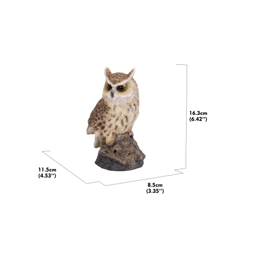 Hi-Line Gift Ltd Motion Activated Singing Long Eared Owlet Standing On Stump
