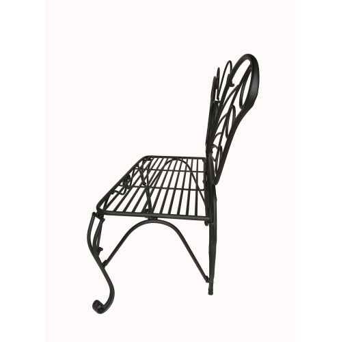 Hi-Line Gift Ltd Antique Black Metal Butterfly Bench