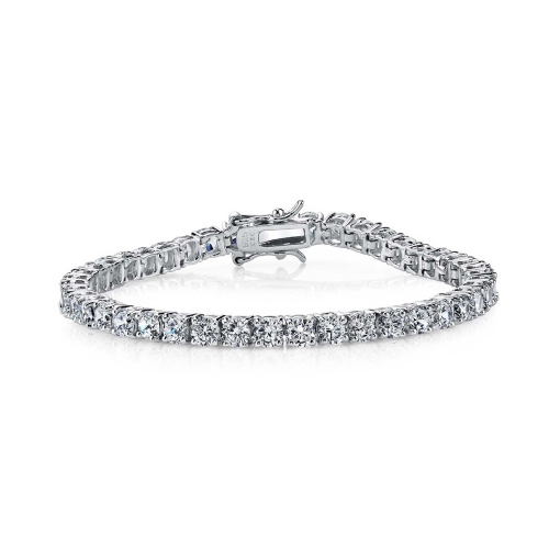 Rozzato Sterling Silver Cubic Zirconia Tennis Bracelet