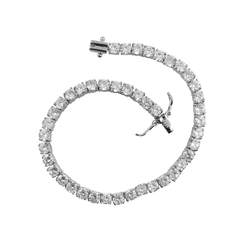 Rozzato Sterling Silver Cubic Zirconia Tennis Bracelet