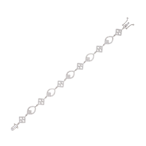 Rozzato Sterling Silver Cubic Zirconia Pave set Bracelet