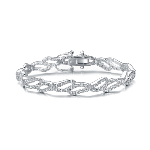 ROZZATO  Sterling Cubic Zirconia Figure Infinity Bracelet In Silver