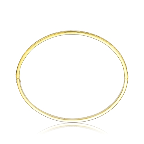 Rozzato 14k Gold Plated Cubic Zirconia Bangle Bracelet
