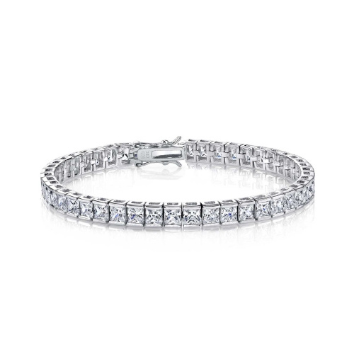 Rozzato Sterling Silver Cubic Zirconia Tennis Bracelet