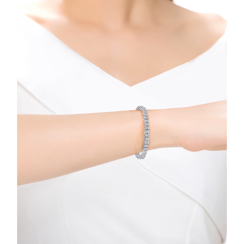 Rozzato Sterling Silver Cubic Zirconia Tennis Bracelet