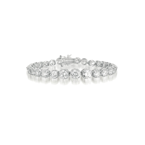 Rozzato Sterling Silver Cubic Zirconia Tennis Bracelet