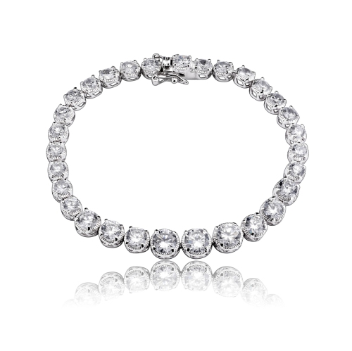 Rozzato Sterling Silver Cubic Zirconia Tennis Bracelet