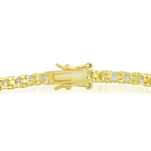 Rozzato Sterling Silver Gold Plated Cubic Zirconia Tennis Bracelet