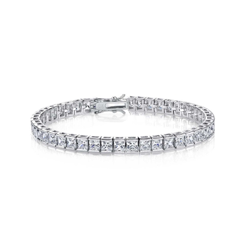 Rozzato Sterling Silver Cubic Zirconia Tennis Bracelet