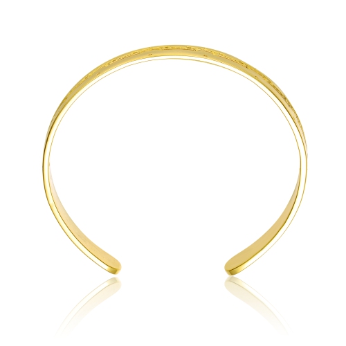 Rozzato Gold Plated With Cubic Zirconias Zig zag Cuff Bracelet