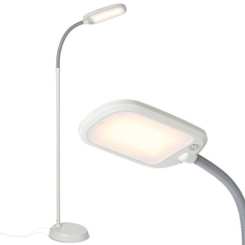 BRIGHTECH  Litespan Slim - Super Bright Led Lamp for Reading & Crafts - Dimmable Lash Light \w 3 Light Colors Incl. Natural Daylight - Adjustable