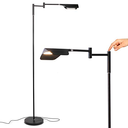 BRIGHTECH  Leaf - Adjustable Pharmacy Led Floor Lamp for Reading, Crafts & Precise Tasks - Standing Bright Light for Living Room, Sewing - Great Small footprint, big light!