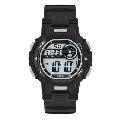 ASPEN  Mens Digital Sports Watch, 46MM Large Face Digital Chronograph, Resin Strap, Military Time 12H/24H, Light Up, Alarm, Stopwatch, Water Resistant
