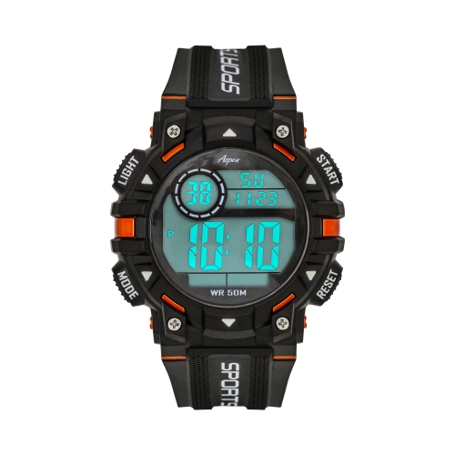 Mens Digital Sports Watch, 51mm Large Face Digital Chronograph, Resin Strap, Military Time 12H/24H, Light Up, Alarm, Stopwatch, Water Resistant