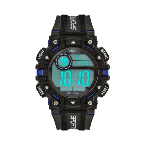 Mens Digital Sports Watch, 51mm Large Face Digital Chronograph, Resin Strap, Military Time 12H/24H, Light Up, Alarm, Stopwatch, Water Resistant