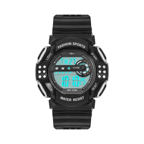 Mens Digital Sports Watch, 45mm Large Face Digital Chronograph, Resin Strap, Military Time 12H/24H, Light Up, Alarm, Stopwatch, Water Resistant
