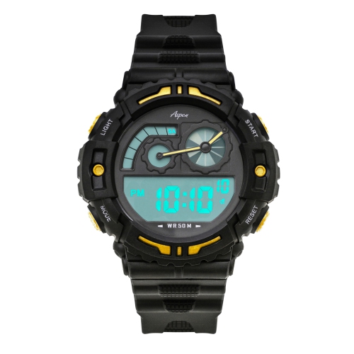 Mens Digital Sports Watch, 51mm Large Face Digital Chronograph, Resin Strap, Military Time 12H/24H, Light Up, Alarm, Stopwatch, Water Resistant