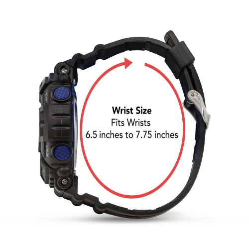 Mens Digital Sports Watch, 51mm Large Face Digital Chronograph, Resin Strap, Military Time 12H/24H, Light Up, Alarm, Stopwatch, Water Resistant