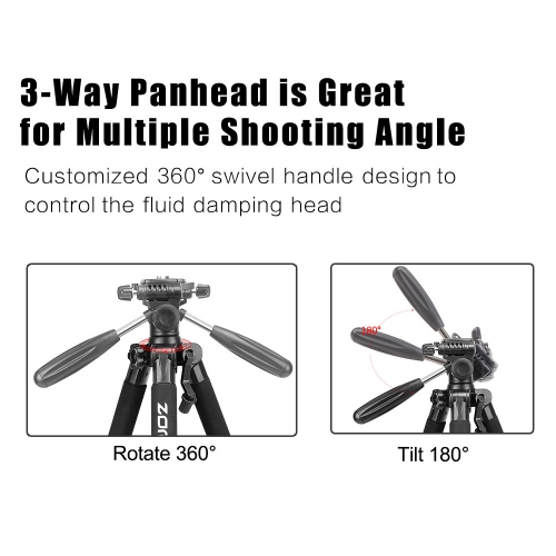 Camera Tripod Stand 55 Inch with Universal Phone Holder Carry Bag Aluminium Frame - axGear