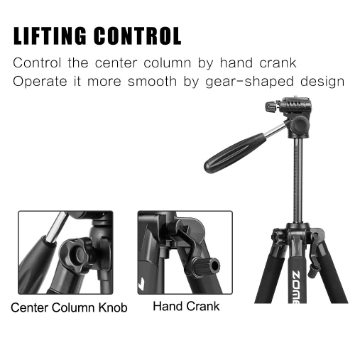 Camera Tripod Stand 55 Inch with Universal Phone Holder Carry Bag Aluminium Frame - axGear