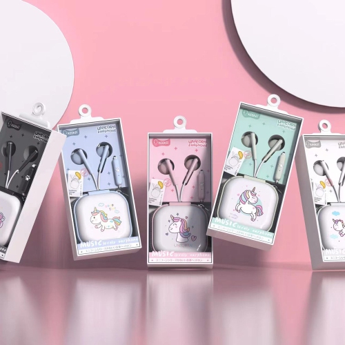 Earbuds Earphones Headphones Cute Unicorn Design with 3.5mm Stereo Audio - axGear