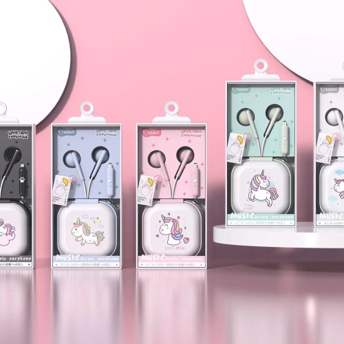 Earbuds Earphones Headphones Cute Unicorn Design with 3.5mm Stereo Audio - axGear