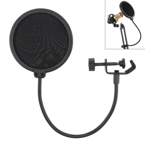Miccrophone Pop Filter Cover Pour Mic Windscreen Métal Isolation Shield pour Enregistrement Vocal Noir - axGear
