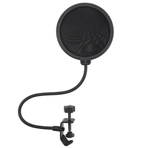 Miccrophone Pop Filter Cover Pour Mic Windscreen Métal Isolation Shield pour Enregistrement Vocal Noir - axGear