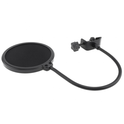 Miccrophone Pop Filter Cover Pour Mic Windscreen Métal Isolation Shield pour Enregistrement Vocal Noir - axGear
