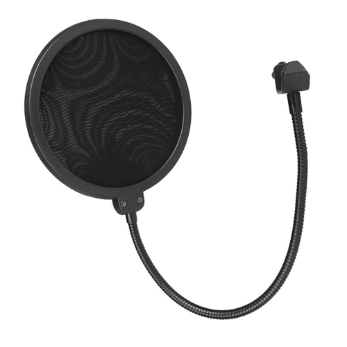 Miccrophone Pop Filter Cover Pour Mic Windscreen Métal Isolation Shield pour Enregistrement Vocal Noir - axGear