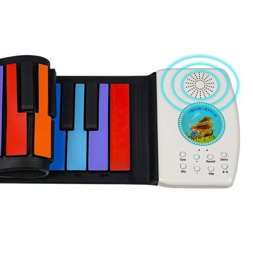 Clavier Piano Rainbow Piano Clavier Roll Up Piano 49 Touches Flexible Coloré Pliable Silicone Toddler - axGear