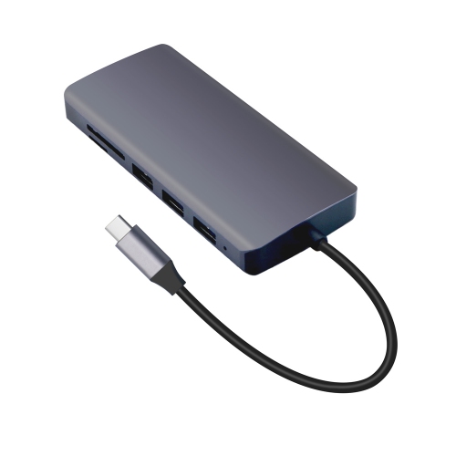 USB C Hub 8-in-1 VGA Gigabite RJ45 SD/TF USB HUB AUDIO HDMI PD Multiport - axGear