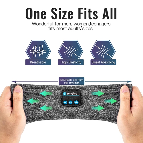 Haut-Parleur Casque Bluetooth Sport Bandeau Sans Fil avec Haut-Parleurs Stéréo HD Ultra-Mince - axGear