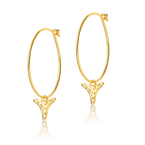 Rozzato 14k Gold Plated Cubic Zirconia Hoop Earrings